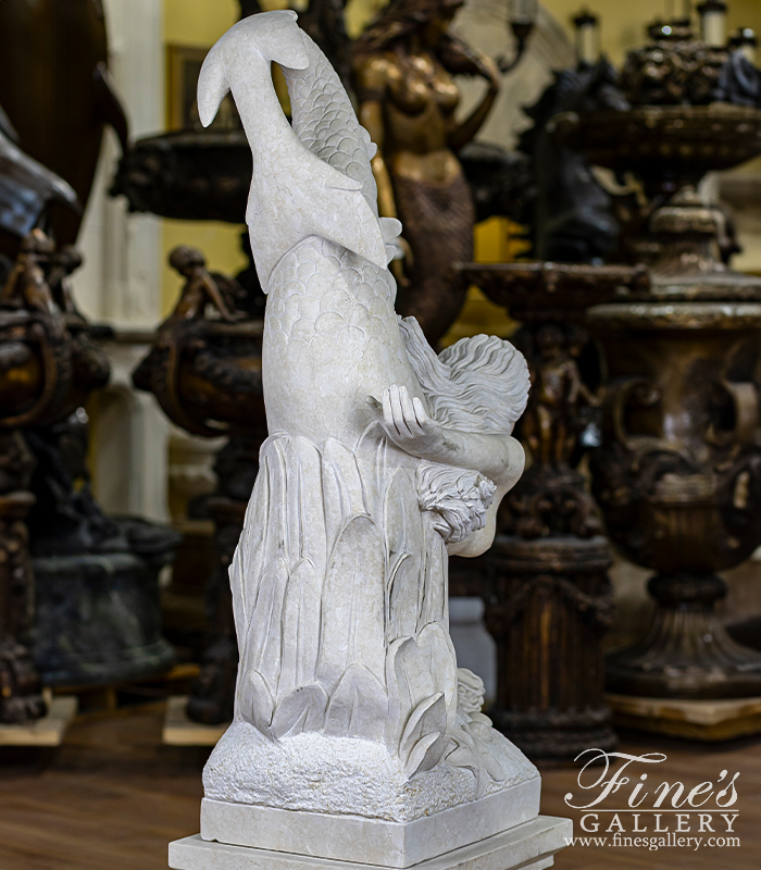 Marble Fountains  - Marble Mermaid Fountain - MF-1558